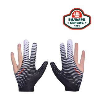 Перчатка для бильярда универсальная бело/чёрная размер L