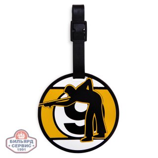 Бирка именная BK1014 Игрок на фоне шара-девятки резиновая