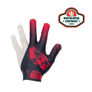 Перчатка Longoni Renzline Billiard Player Velcro черная/красная левая безразмерная