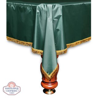 Покрывало Элегант 10фт влагостойкое зелёное/желтая бахрома