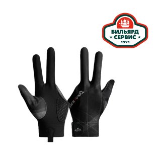 Перчатка для бильярда на левую руку чёрно/серая размер L