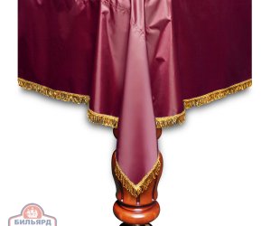 Покрывало Элегант 9фт влагостойкое бордовое/желтая бахрома