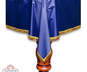 Покрывало Элегант 9фт влагостойкое синее /желтая бахрома