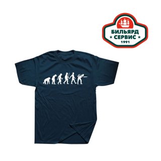 Футболка австралопитек - бильярдист
