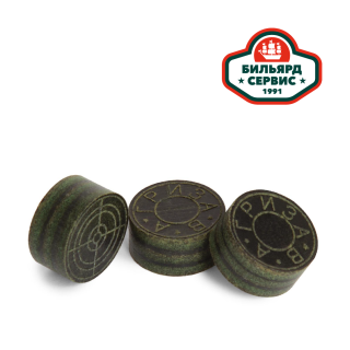 Наклейка для кия многослойная Гриза Зеленая 3 слоя ø13мм жесткая 1шт.