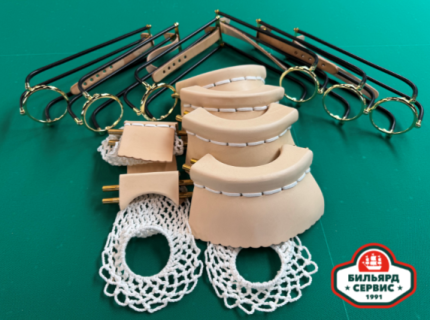 Комплект луз для хейбола/пула/снукера с сетками и скатами BS1991 (6 шт., бежевый ремешок)