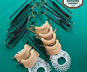 Комплект луз накладных для русского бильярда с сетками и скатами BS1991 (6 шт.)