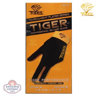 Перчатка Tiger Professional Billiard Glove черная/желтая левая L