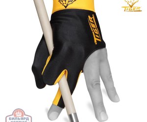 Перчатка Tiger Professional Billiard Glove черная/желтая левая L