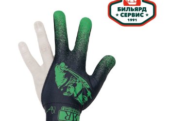Перчатка Longoni Renzline Billiard Player Velcro черная/зеленая левая безразмерная