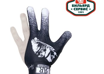 Перчатка Longoni Renzline Billiard Player Velcro черная/белая левая безразмерная